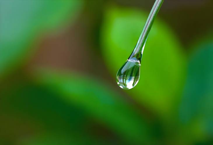 Crystal Clear Close Up of Water Drops on Leaves